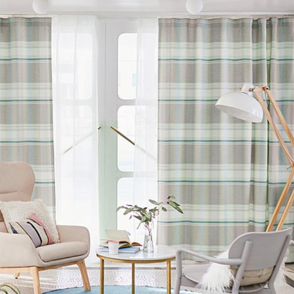 カーテン オーダーカーテン ドレープカーテン トウメイナチェック 1.5