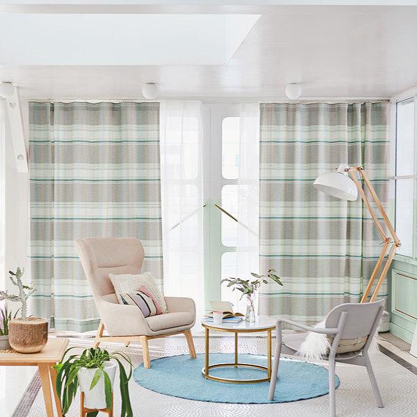 カーテン オーダーカーテン ドレープカーテン トウメイナチェック 1.5