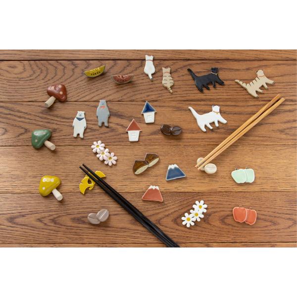 箸置き 5cm くま 箸置 磁器 日本製 同色5個セット （ 箸 置き