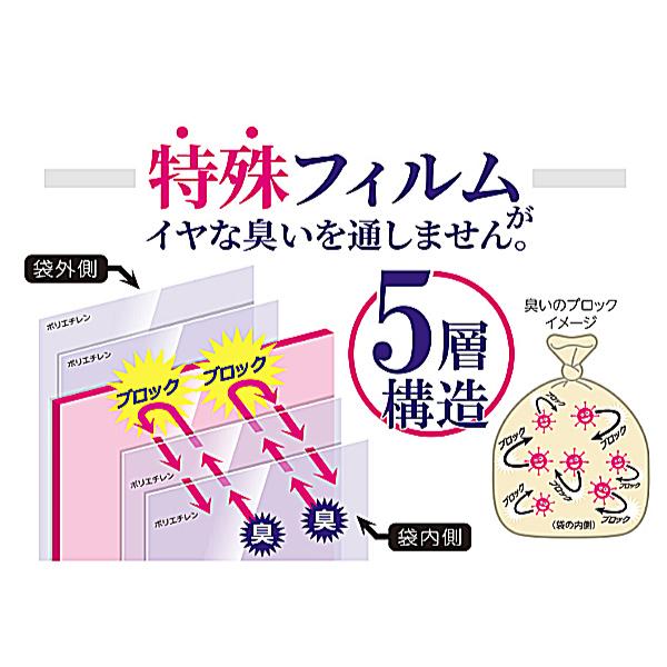 ゴミ袋 臭いをブロック 38ｘ23cm 厚さ0.03mm 50枚入り アイボリー （ 防臭 消臭 ポリ袋 おむつ 生ごみ ペット マナー袋 ）｜livingut｜02