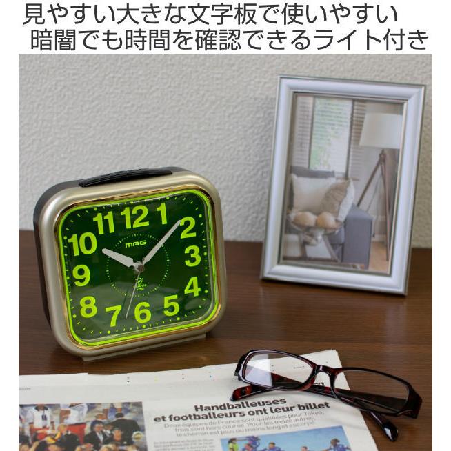 目覚まし時計 コレクトライト 置き時計 ライト付き 文字板 シンプル （ 時計 置時計 見やすい ）｜livingut｜02