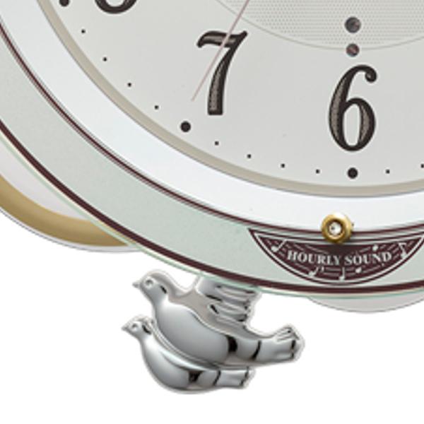 振り子時計 18曲収録 電波時計 連続秒針 時計 掛け時計 （ メロディ