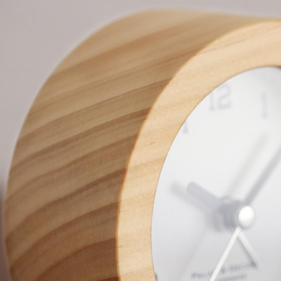 パラデック 置き時計 アラームクロック 無垢材 目覚まし時計