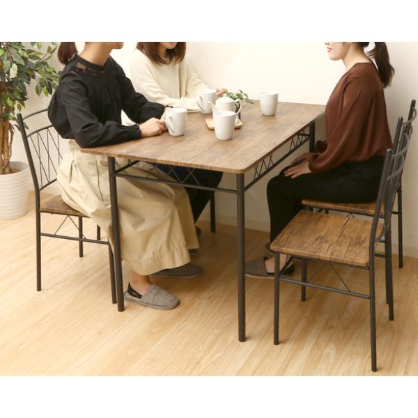 不二貿易（Fuji Boeki） ダイニングテーブルセット 4人掛け アイアン