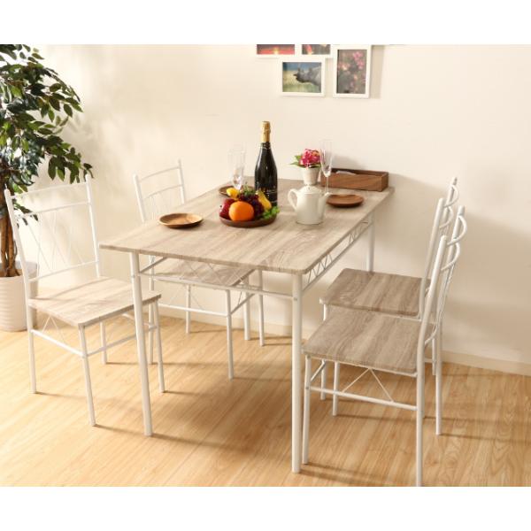 不二貿易（Fuji Boeki） ダイニングテーブルセット 4人掛け アイアン