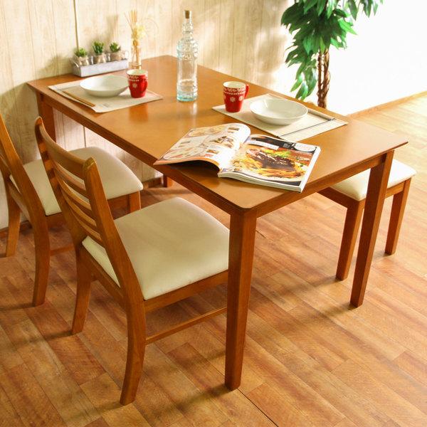 ダイニングテーブル 幅120cm 奥行75cm ライトブラウン 木製 天然木