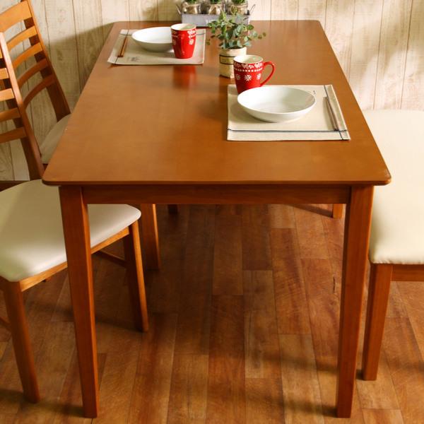 ダイニングテーブル 幅120cm 奥行75cm ライトブラウン 木製 天然木