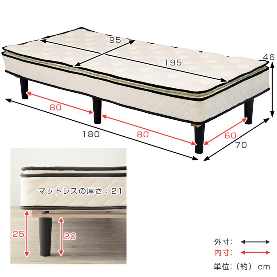 HAGiHARA ベッド シングル マットレスベッド ピロートップ HAGiHARA ベッド シングル マットレスベッド ピロートップ