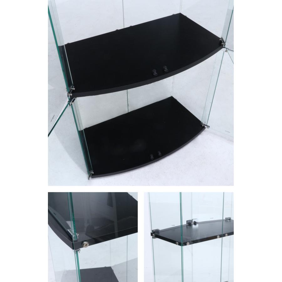 【新品】3段スリムブラック｜支柱なし全面ガラスショーケース｜ コレクションケース ガラスコレクションケース 3段 | 不二貿易 | 96049 | Joshin web