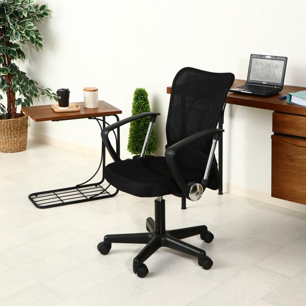 不二貿易（Fuji Boeki） デスクチェア 座面高43〜54cm ひじ掛け