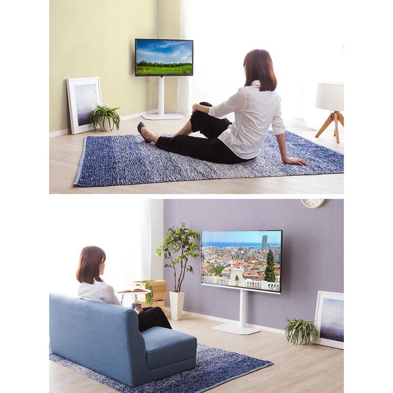 壁寄せ テレビ台 TVスタンド 八角支柱 65V型対応 約幅50cm （ TV台 テレビスタンド ＴＶスタンド 壁よせ 高さ調節 角度変更 ）｜livingut｜13