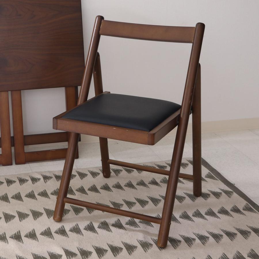 不二貿易 デスクチェア 折りたたみ 座面高43cm 木製 （ 折りたたみ椅子