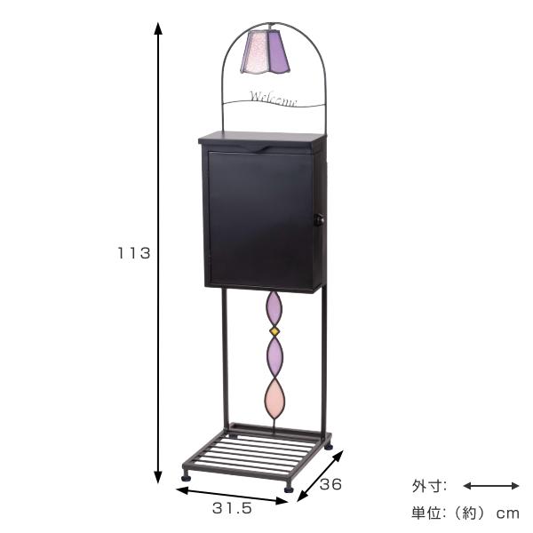 ポスト スタンドポスト ステンドグラス （ ソーラーライト 郵便ポスト 郵便受け 新聞受け 置き型 スタンドタイプ ）｜livingut｜07