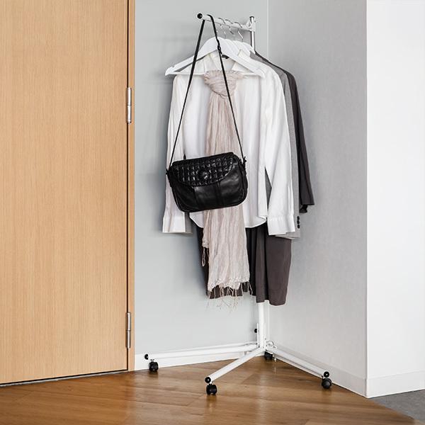 ハンガー ラック 三角コーナーハンガー 折りたたみ 組立式 （ パイプ