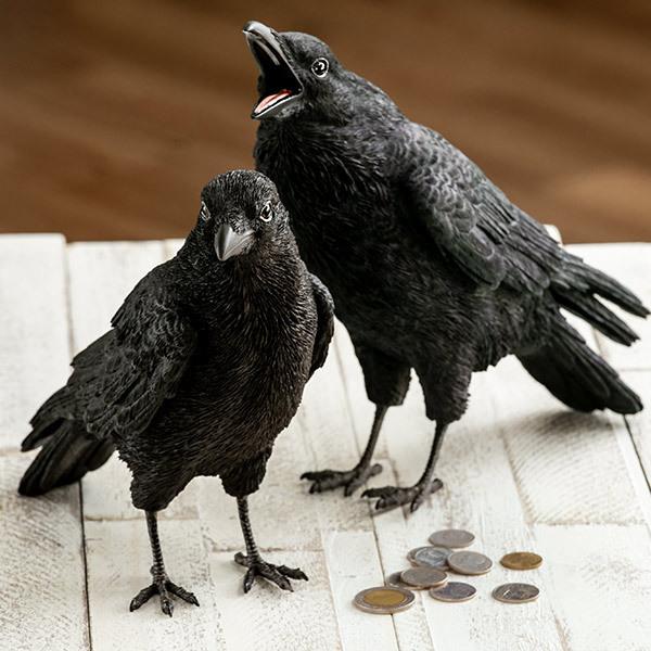 カラス 貯金箱 リアル オブジェ 置物 インテリア ( 雑貨 動物 カラス 貯金箱 リアル オブジェ 置物 インテリア ( 雑貨 動物