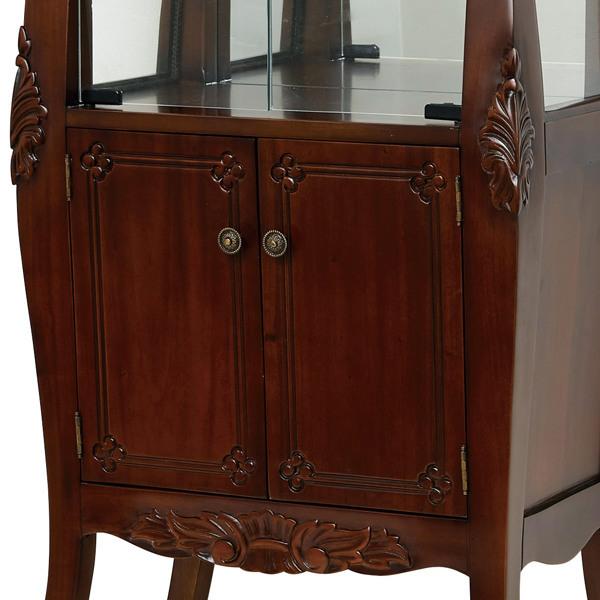 クロシオ ガラスキャビネット クラシック調 マホガニー材 幅60cm