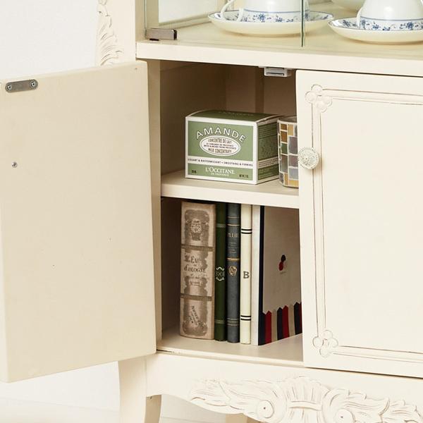 クロシオ ガラスキャビネット クラシック調 マホガニー材 幅60cm