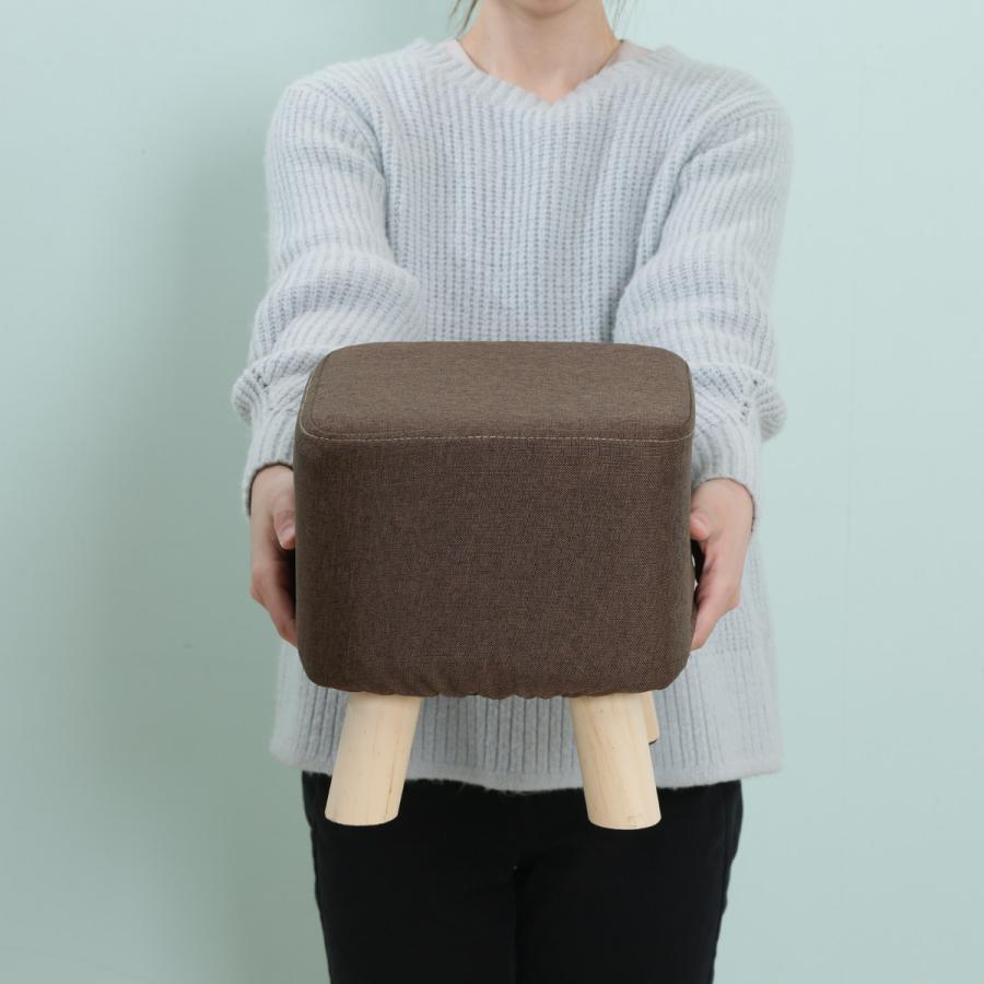 ミニオットマン、スツール 不二貿易（Fuji Boeki） スツール 木製 角型 幅26.5cm ミニスツール