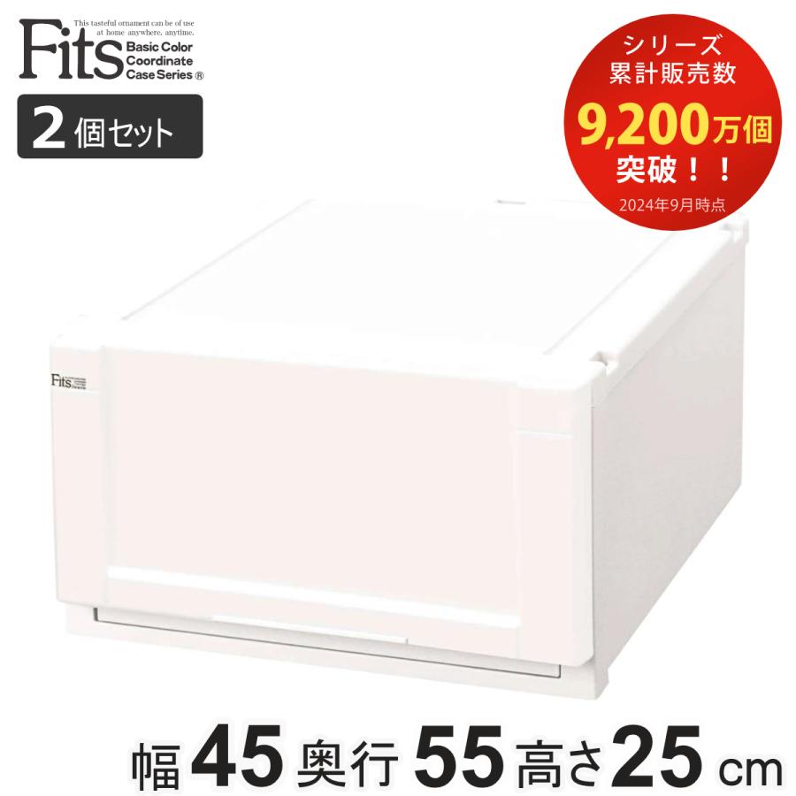Fits 収納ケース 幅45×奥行55×高さ25cm ホワイト フィッツ Fits 収納ケース 幅45×奥行55×高さ25cm ホワイト フィッツ