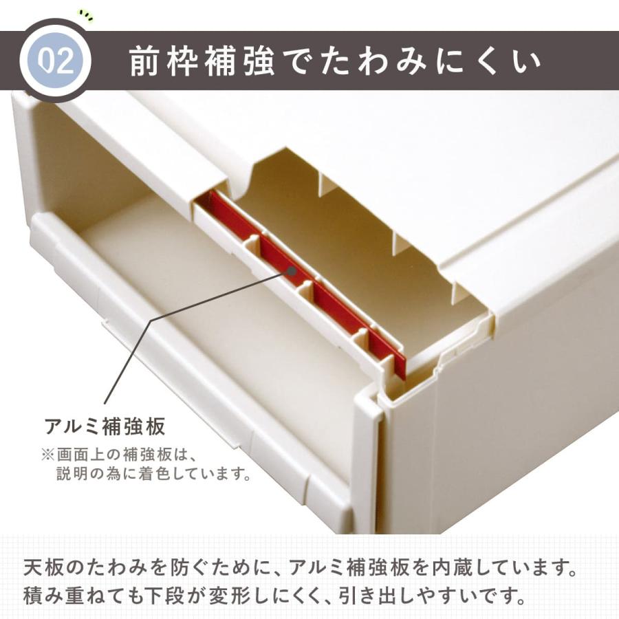 Fits 収納ケース 幅39×奥行74×高さ18cm ホワイト フィッツ フィッツ