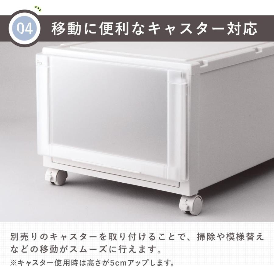 Fits 収納ケース 幅44×奥行74×高さ23cm ホワイト フィッツ Fits 収納ケース 幅44×奥行74×高さ23cm ホワイト フィッツ