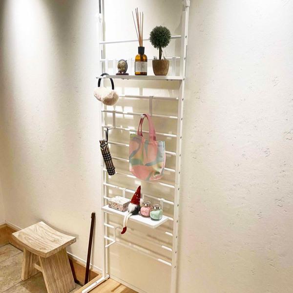 突っ張り ハンガー ラック 幅60cm つっぱり 収納 棚板 S字フック