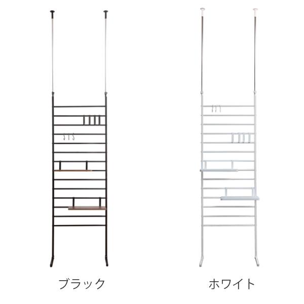 突っ張り ハンガー ラック 幅60cm つっぱり 収納 棚板 S字フック
