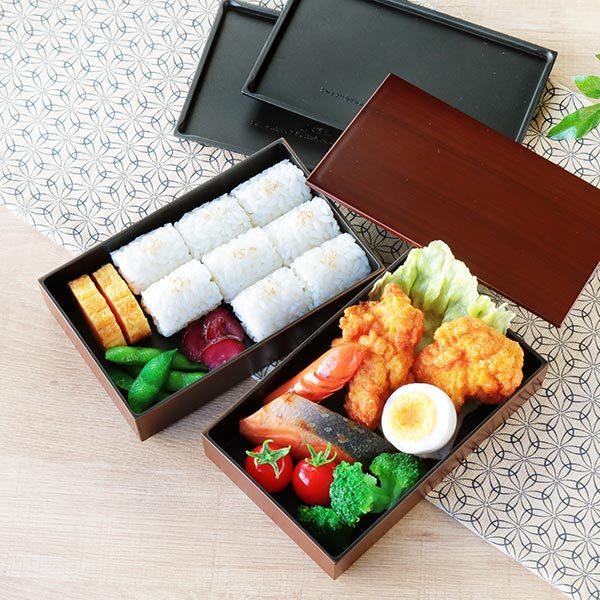 お弁当箱 2段 900ml スクエア 木目塗 栃木目 ランチボックス （ 弁当箱 二段 弁当 レンジ対応 食洗機対応 男子 大容量 木目 日本製 ）｜livingut｜10