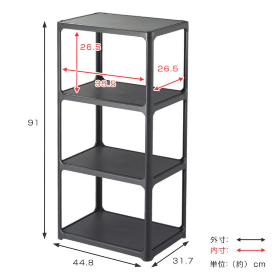 ★ 多目的3段ラック & 収納ラック & シェルフ & ボトル棚 ★ ラック 3段 収納棚 収納 カラーボックス 組立品 カタス 日本製