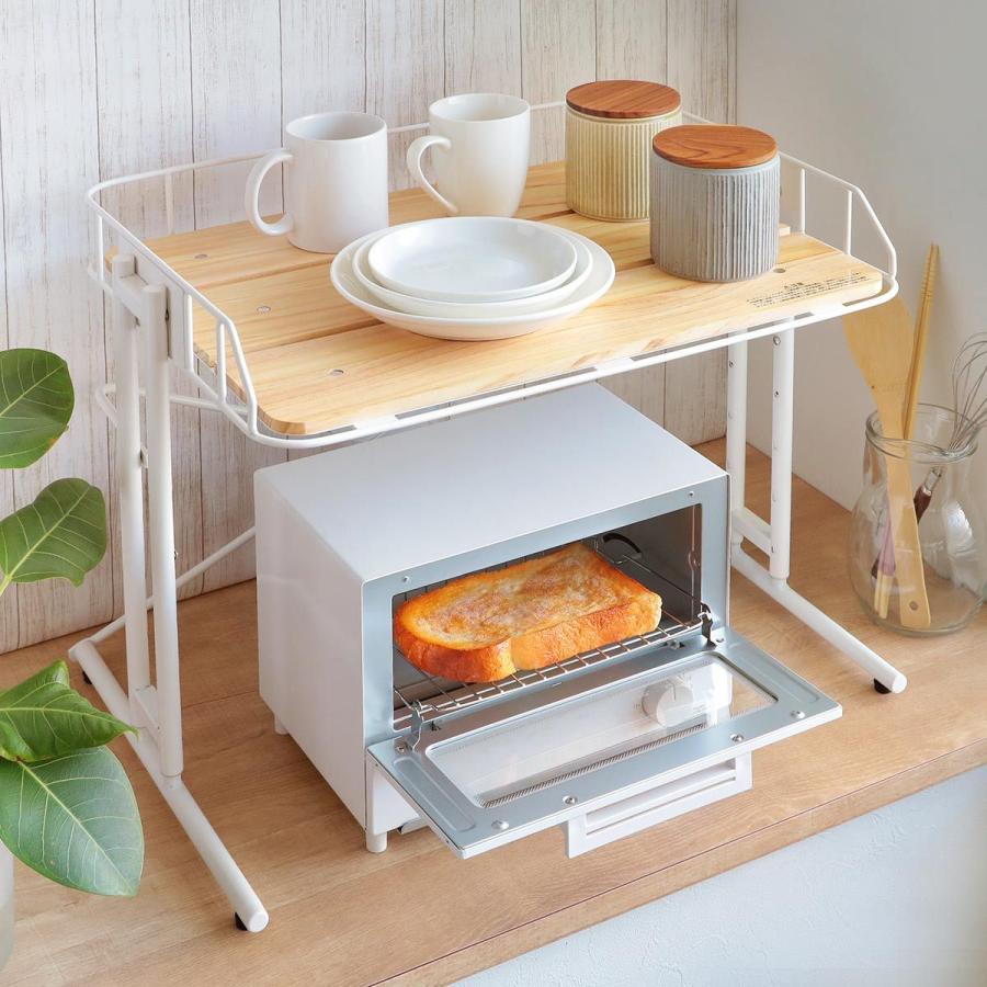 弘益 レンジ上ラック キッチン収納 スチールフレーム 幅56cm （ 高さ