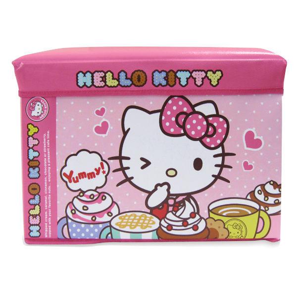 おもちゃ箱 収納ボックス 幅48×奥行30×高さ30cm ハローキティ 座れる