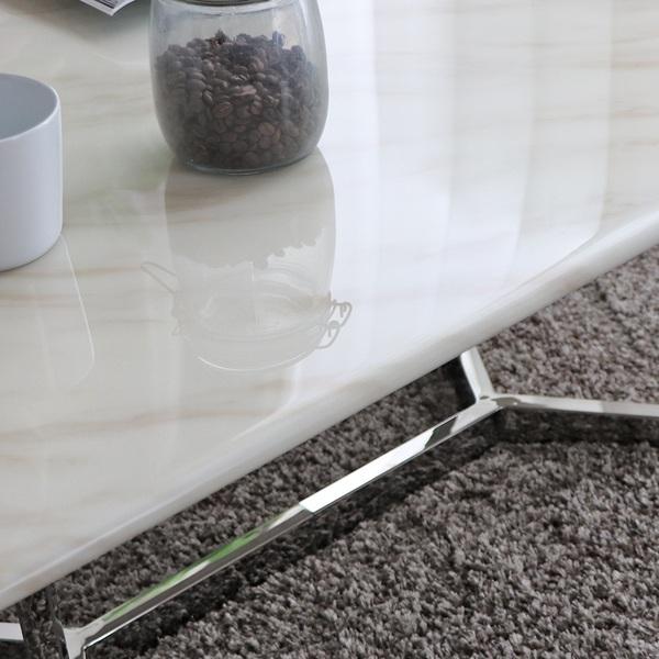 センターテーブル 幅125cm 大理石 マーブル リビング テーブル ロー