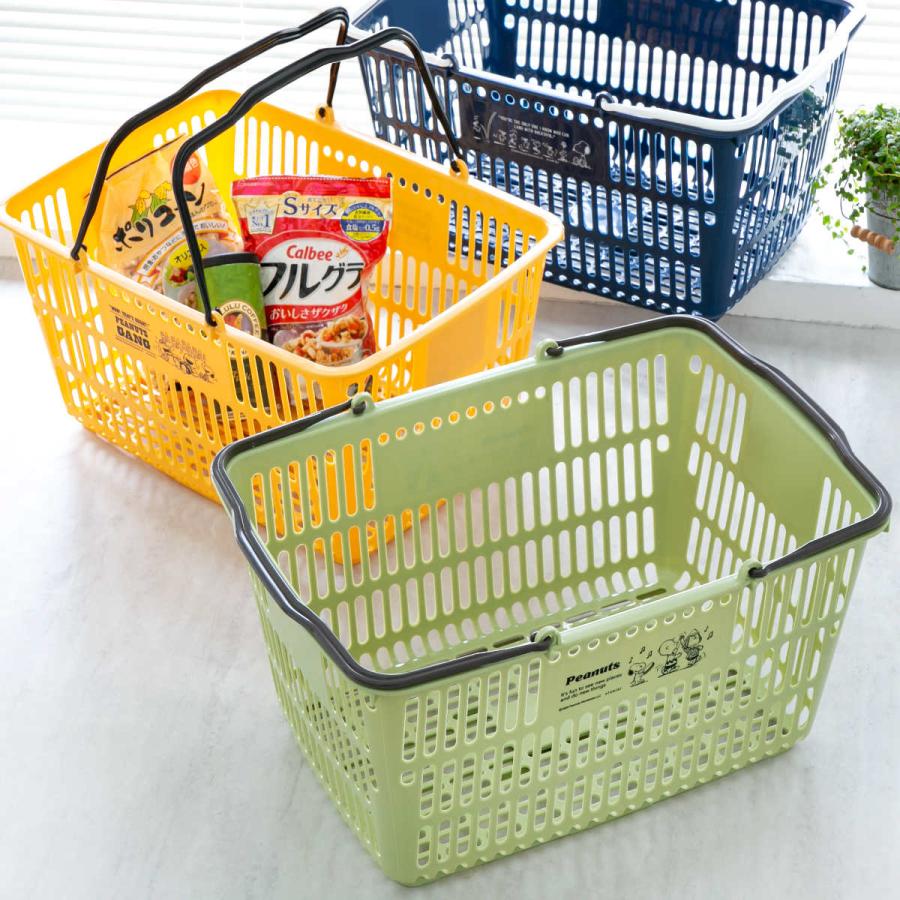 錦化成 バスケット 同色3個セット 収納 スヌーピー ショッピング