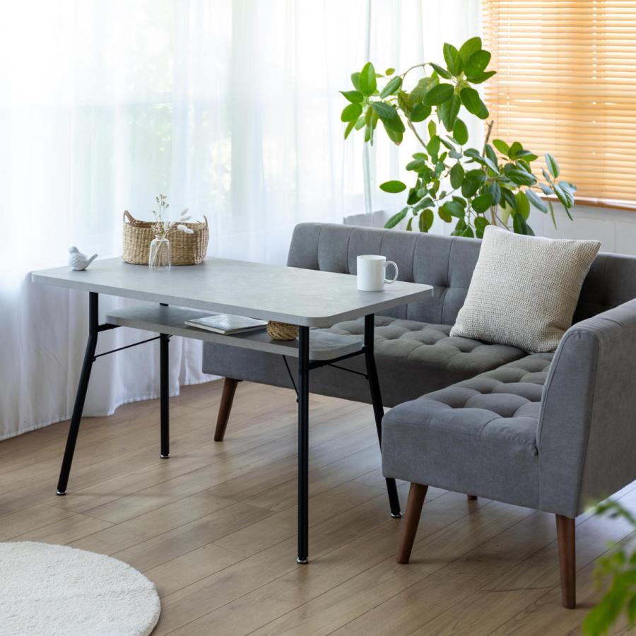 美品】ウッド×スチール脚◇棚付き◇ダイニングテーブル ◇幅110cm