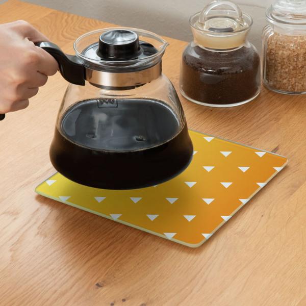 キッチントッププレート 鍋敷き 耐熱ガラス製 和柄 20×20cm ガラス