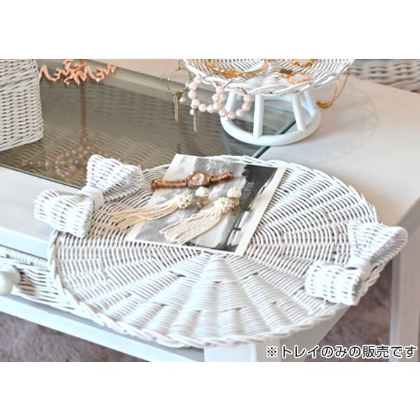 籐 トレイ お盆 姫系 fiore 幅33cm （ ラタン お菓子皿 インテリア