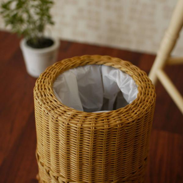 籐 筒形バスケット ごみカゴ 被せ蓋 fiore 直径20cm ( ゴミ箱 籐 筒形バスケット ごみカゴ 被せ蓋 fiore 直径20cm ( ゴミ箱