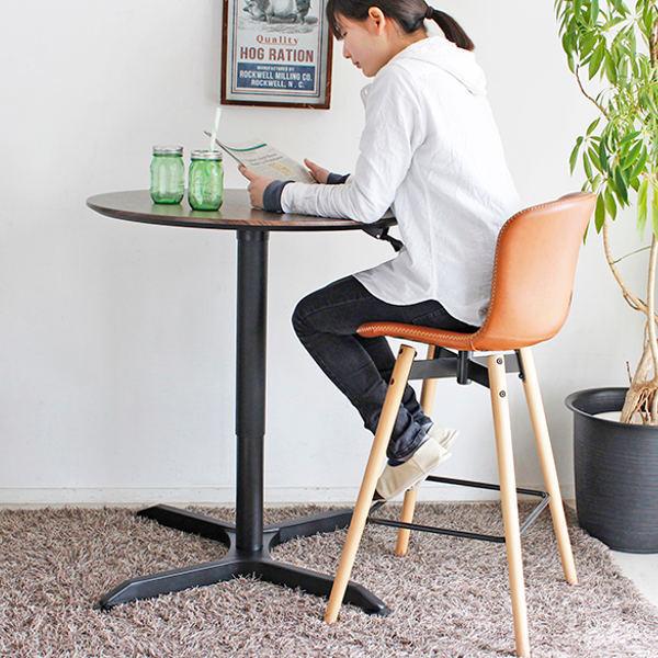 東馬 カフェテーブル 高さ調整 高さ65.5〜103.5cm 幅80cm 丸 円型