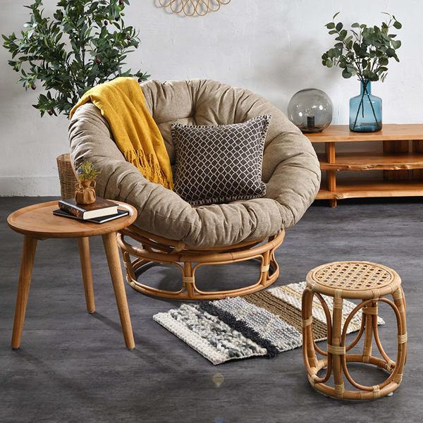 【ラタン】 円形スツール 椅子　腰掛け　ラタンチェアー　アジアン雑貨 籐 スツール 円型 ラタン家具 Breeze 高さ35cm （ ラタン ラタンチェア