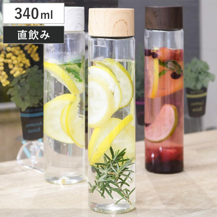 トレードワークス 水筒 マグ 340ml 木目調 プラスチック スリム クリア