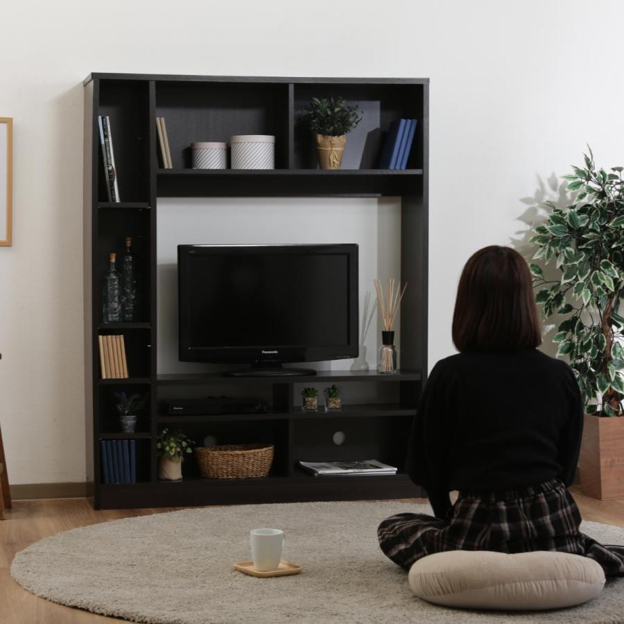 定価半額以下】収納付き多目的テレビ台(ダークブラウン)
