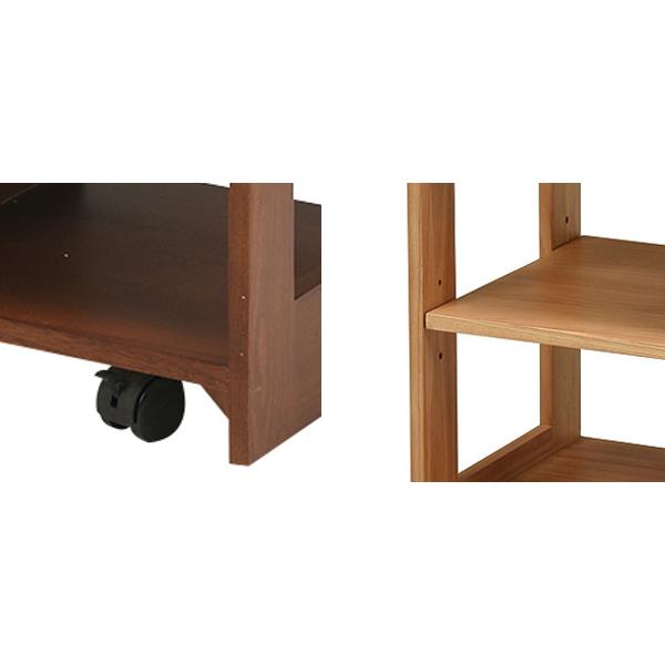 HAGiHARA（萩原） キッチンワゴン ロータイプ 天然木 タイルトップ