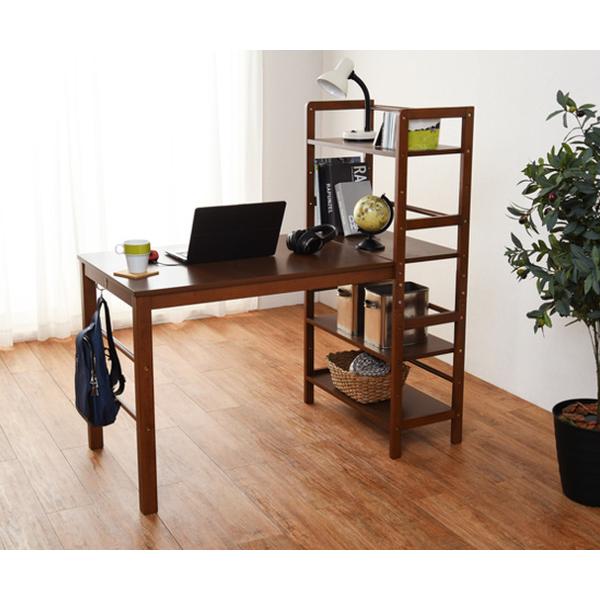 HAGiHARA（萩原） デスク 幅120cm ラック付き 棚付き 収納 ラック
