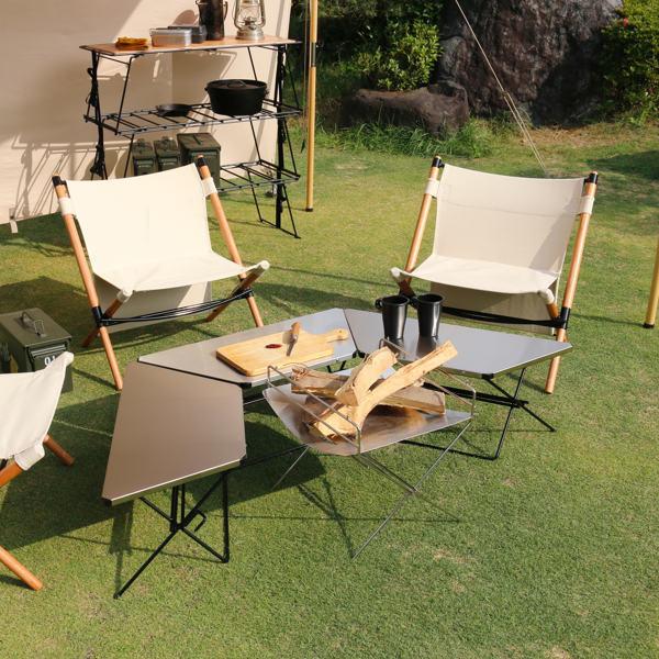 弘益 アウトドア テーブル ステンレストップ 1台 アーチテーブル