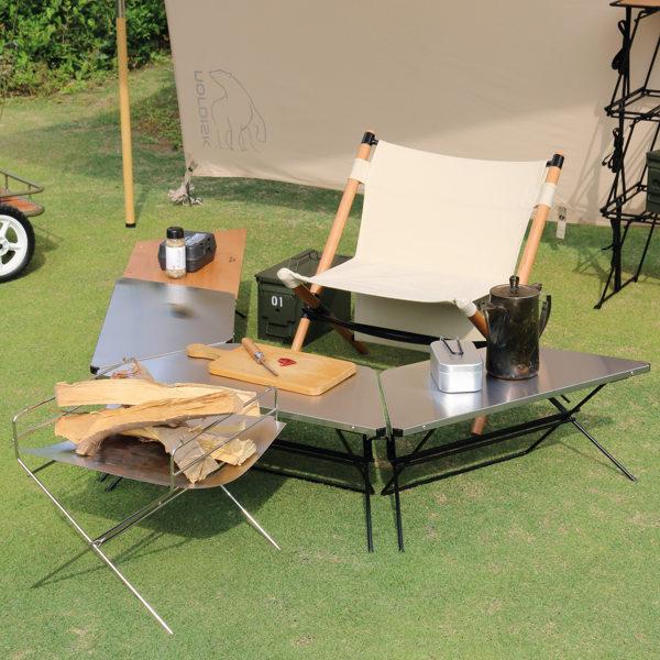 弘益 アウトドア テーブル ステンレストップ 3台 アーチテーブル 弘益 アウトドア テーブル ステンレストップ 3台 アーチテーブル