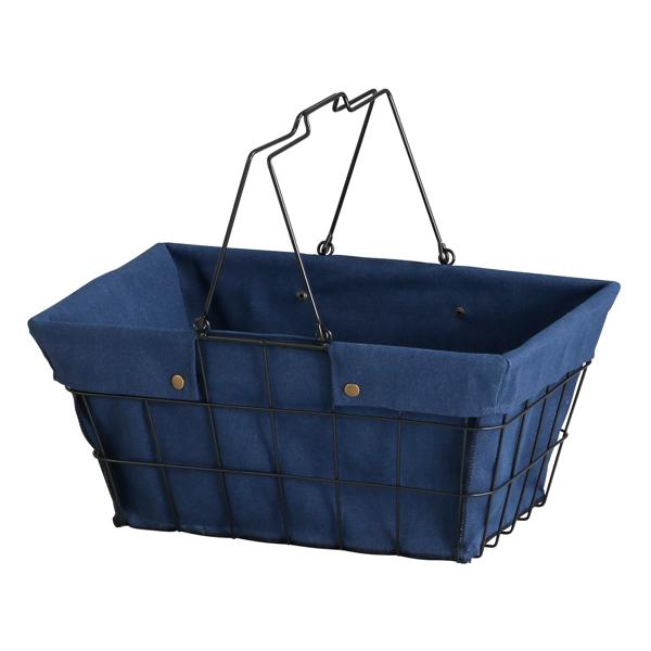 HABITER ワイヤーバスケット L 幅43×奥行30×高さ20cm ファブリック