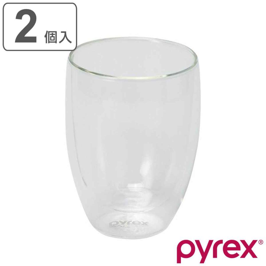 ダブルウォール グラス 2個入り 350ml Pyrex パイレックス コップ タンブラー 耐熱ガラス 湯呑み 280円 耐熱 カップ 2 信頼 ダブルウォールグラス マグ ペア 二重構造