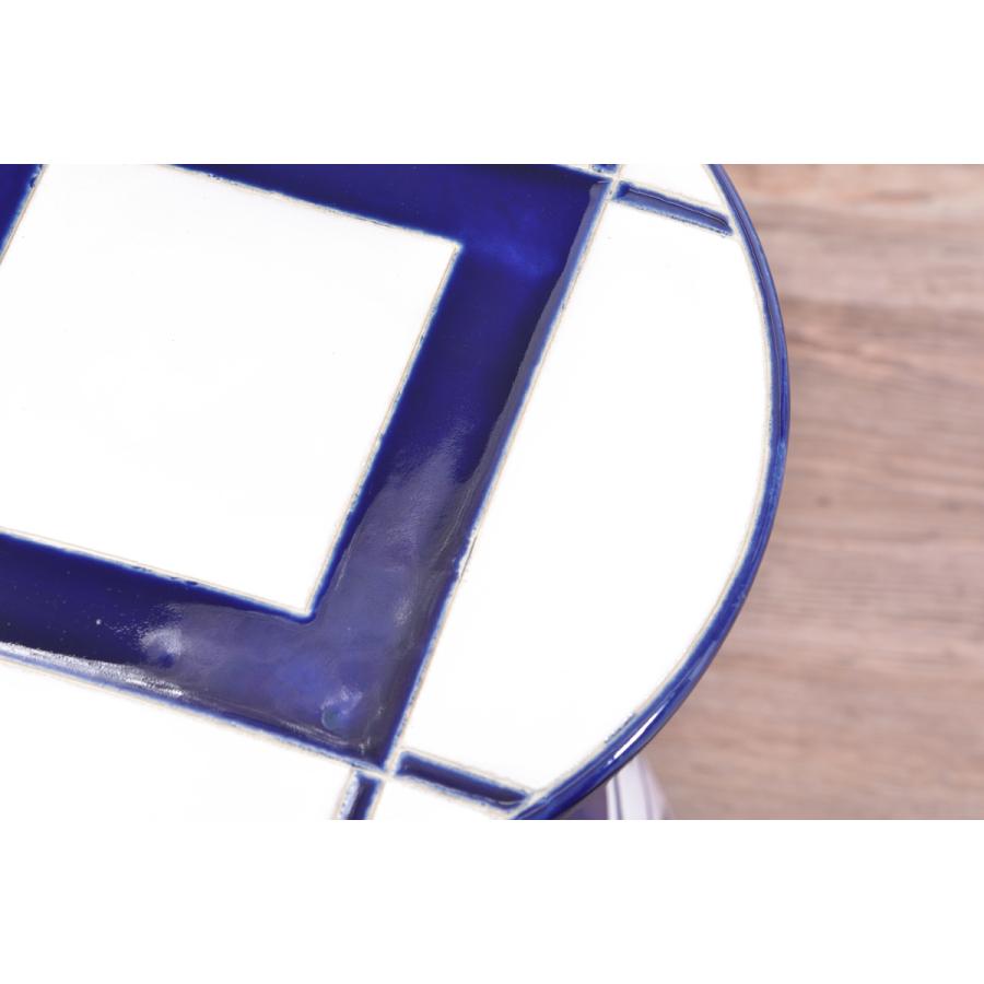 東谷 スツール 陶器 高さ45cm 丸形 円型 モロッカン 陶器スツール 腰掛