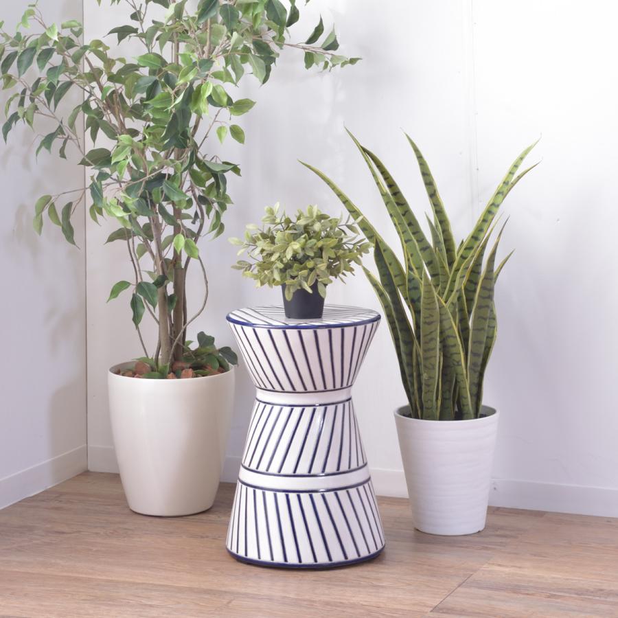 東谷 スツール 陶器 高さ45cm 丸形 円型 モロッカン 陶器スツール 腰掛