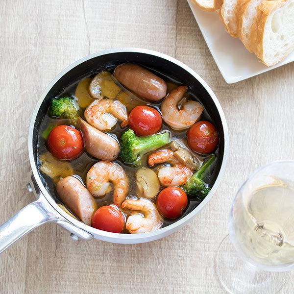 ハムエッグパン 12cm 深型 ガス火専用 フッ素樹脂加工 中尾アルミ